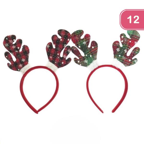 CHRISTMAS RUDOLPH HAIR HEADBAND (12 UNITS)