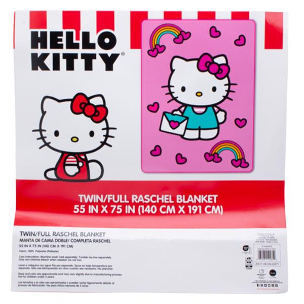 HELLO KITTY SEALED WITH A KISS RASCHEL BLANKET