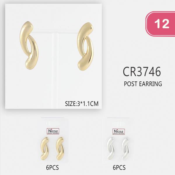 METAL POST EARRING (12 UNITS)