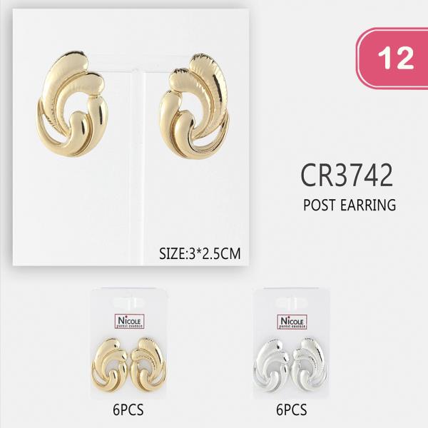 METAL POST EARRING (12 UNITS)