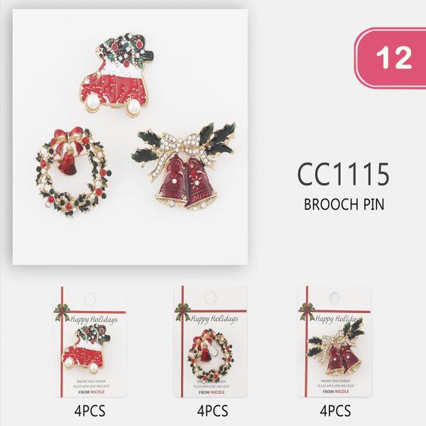 CHRISTMAS BROOCH PIN (12 UNITS)