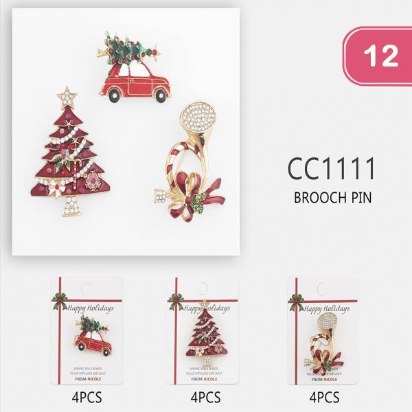 CHRISTMAS BROOCH PIN (12 UNITS)