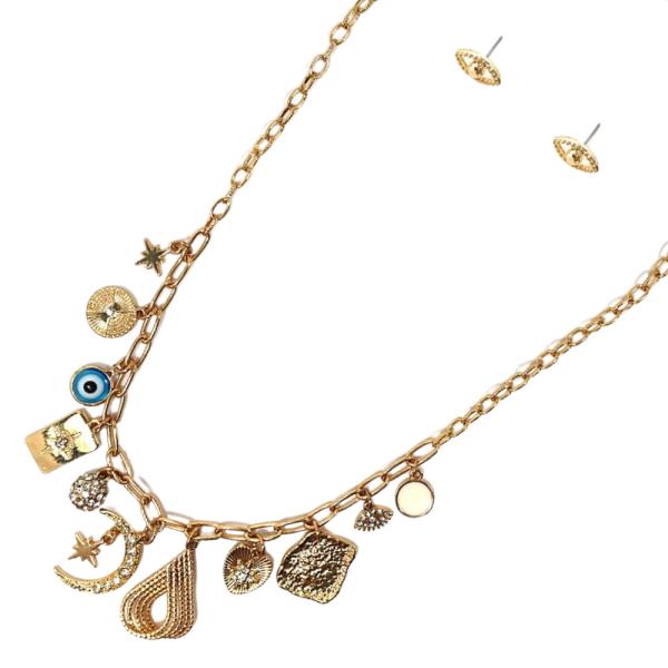 MOON MULTI CHARM NECKLACE