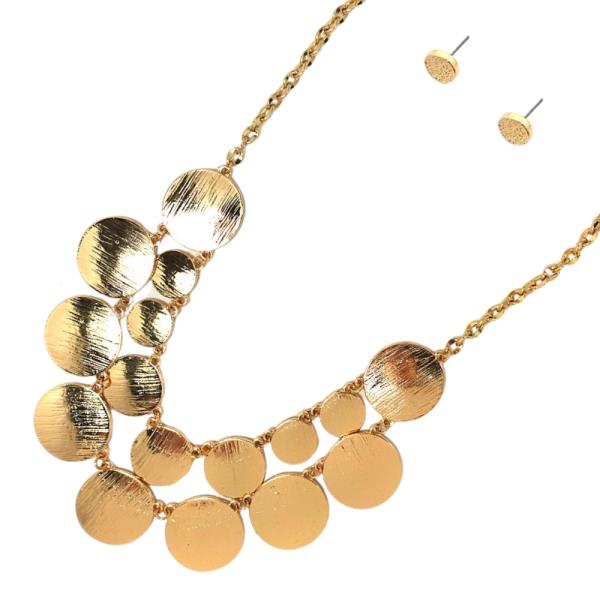 COIN LINK LAYERED METAL NECKLACE