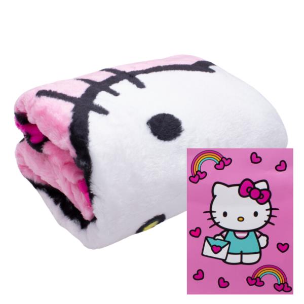 FOR KIDS HELLO KITTY SEALED WITH A KISS RASCHEL BLANKET