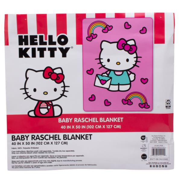 FOR KIDS HELLO KITTY SEALED WITH A KISS RASCHEL BLANKET