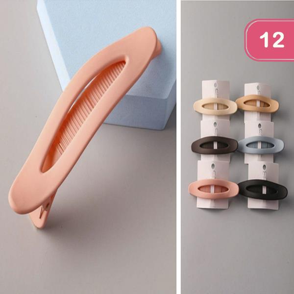 OVAL CURVED FRENCH HAIR PIN CLIP (12 UNITS)