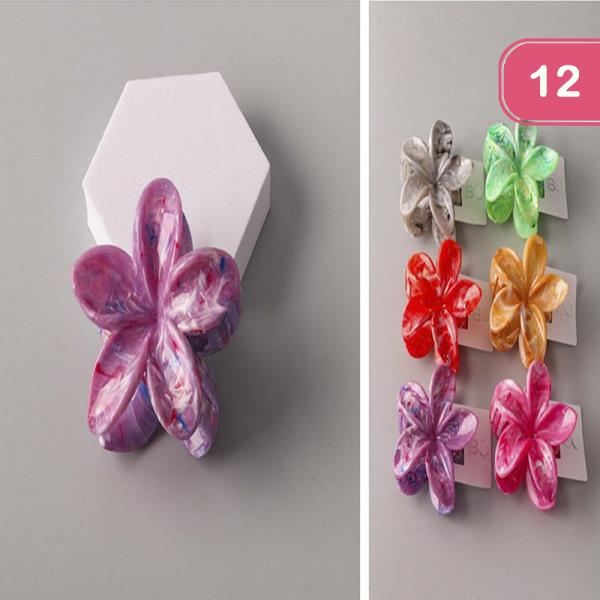 FLOWER HAIR CLAW JAW CLIP (12 UNITS)