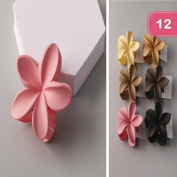 FLOWER HAIR CLAW JAW CLIP (12 UNITS)