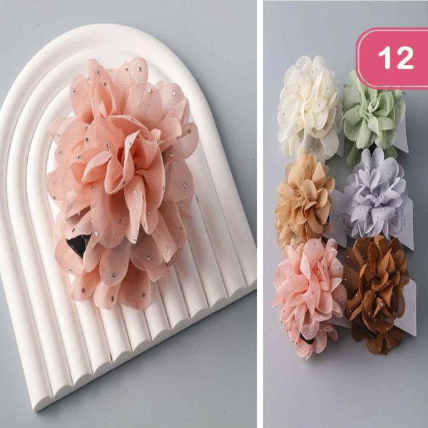 FLOWER HAIR CLAW JAW CLIP (12 UNITS)