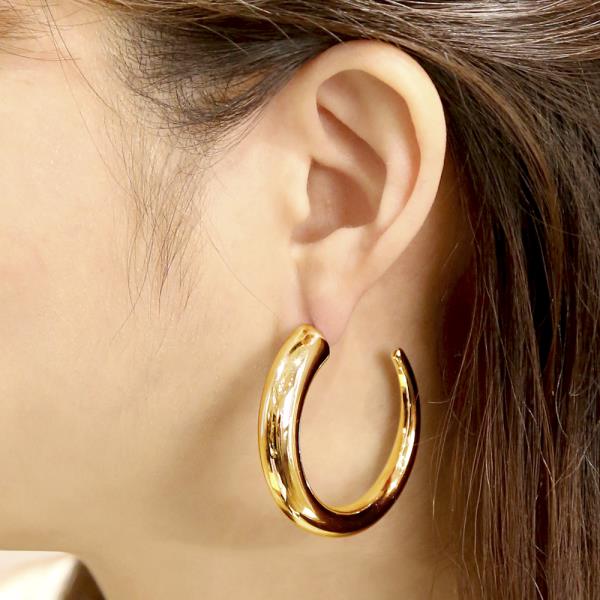 14K GOLD/WHITE GOLD DIPPED CLASSIC HOOP EARRINGS