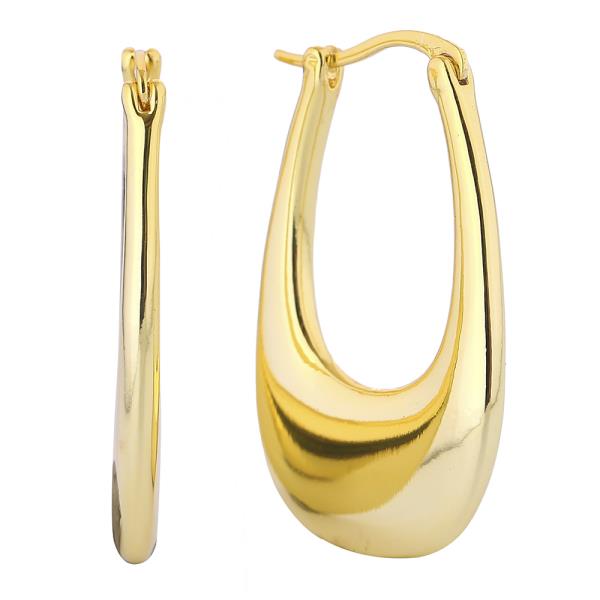 14K GOLD/WHITE GOLD DIPPED SCULPTED FLOW EARRINGS