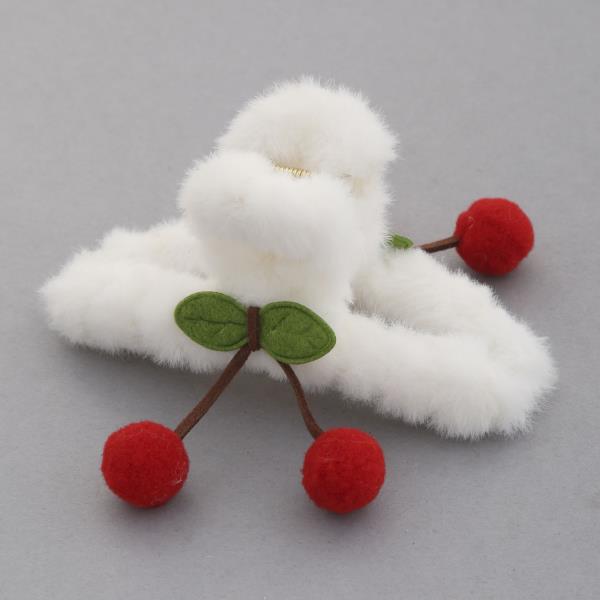 FUZZY CHERRY CLAW HAIR CLIP