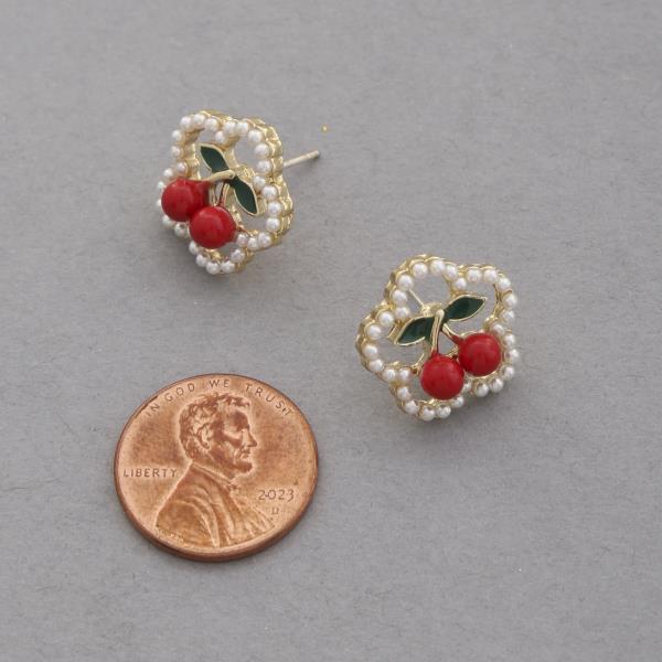 CHERRY FLOWER PEARL EARRING