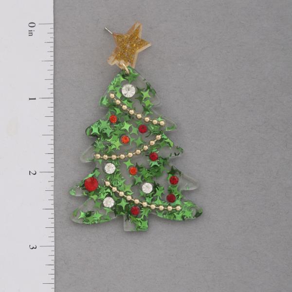 CHRISTMAS TREE DANGLE EARRING