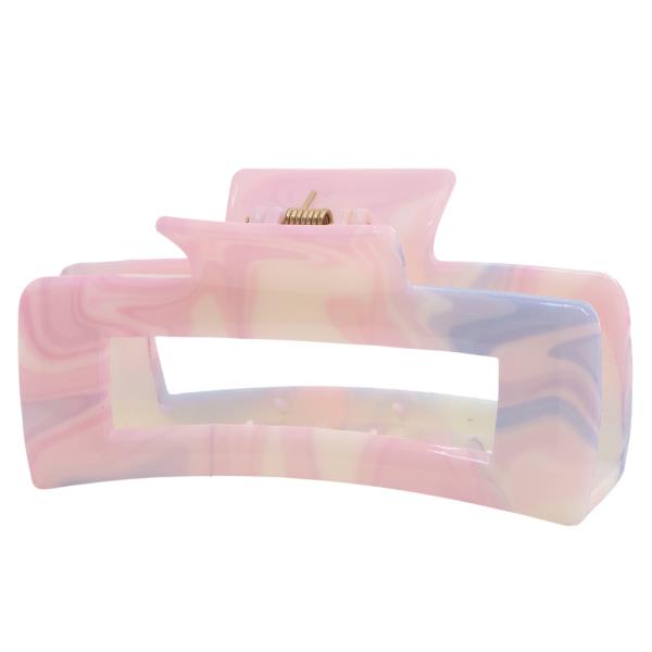 MARBLE PATTERN RECTANGLE CLAW HAIR CLIP