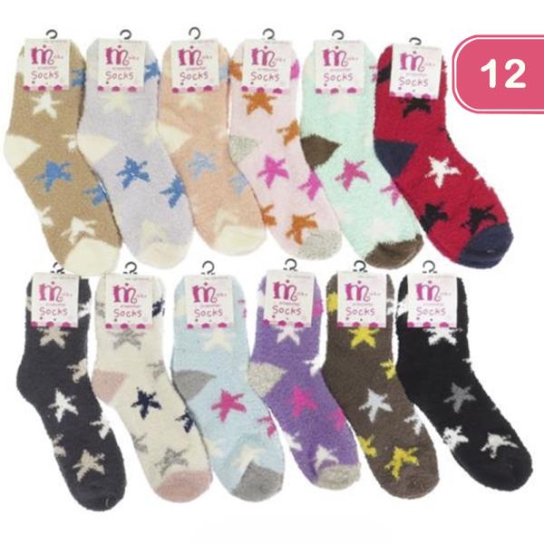 STAR WINTER COZY SOCKS (12 UNITS)