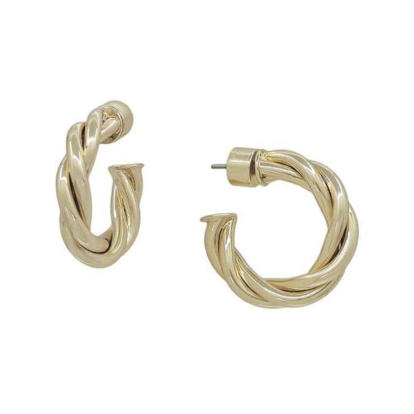 TWISTED BOLD METAL HOOP EARRING