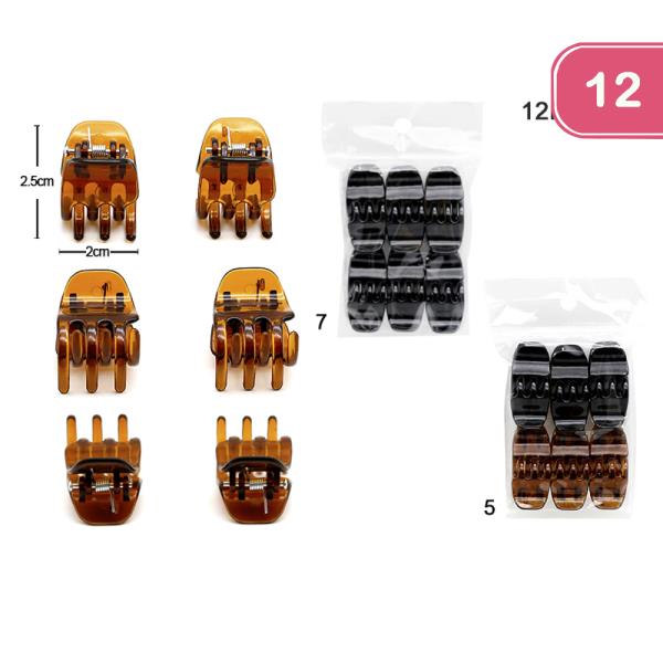 MINI HAIR CLAW JAW CLIP SET (12 UNITS)