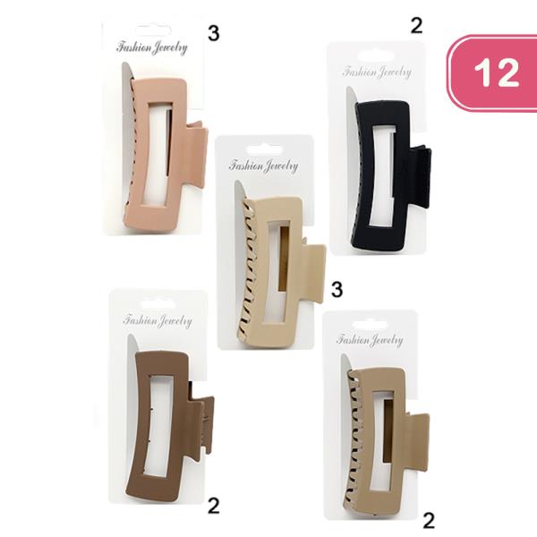 RECTANGLE HAIR CLAW JAW CLIP (12 UNITS)