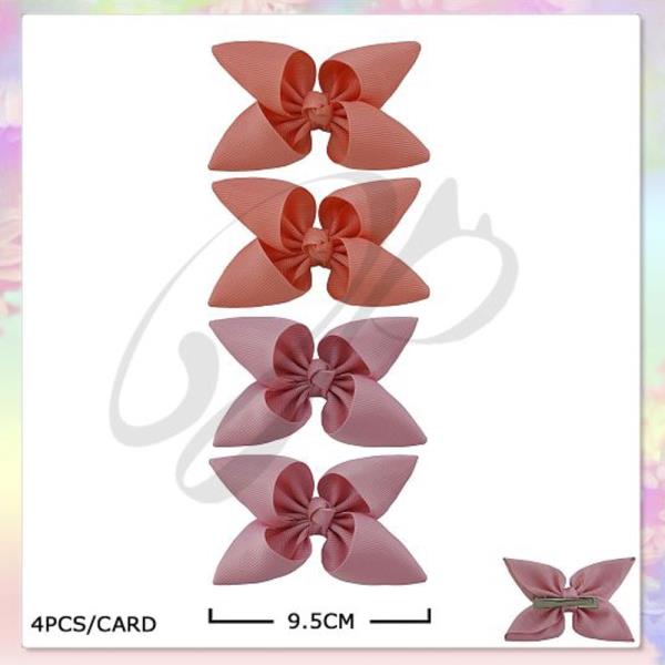 RIBBON HAIR BOW PIN SET (12 UNITS)