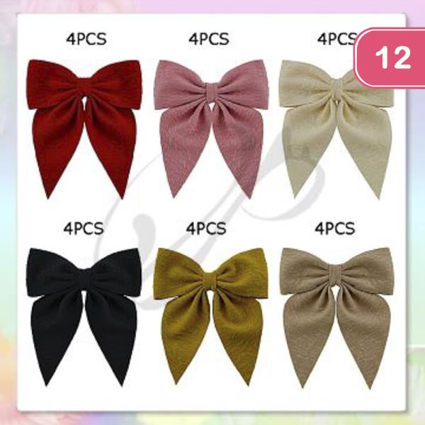 RIBBON HAIR BOW PIN (12 UNITS)