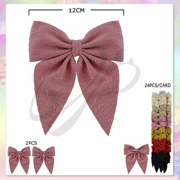 RIBBON HAIR BOW PIN (12 UNITS)