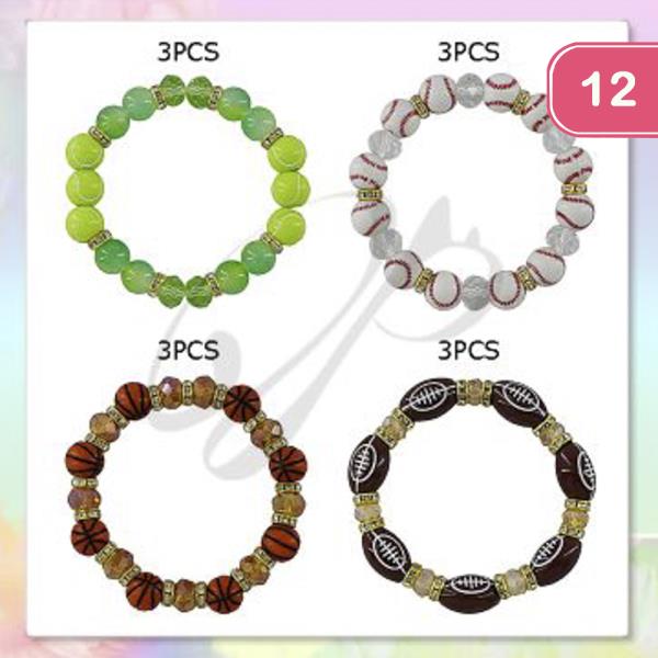 SPORT BEAD STRETCH BRACELET (12 UNITS)