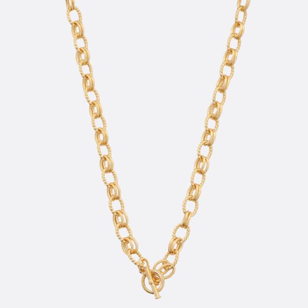 SODAJO CIRCLE LINK TOGGLE CLASP GOLD DIPPED NECKLACE