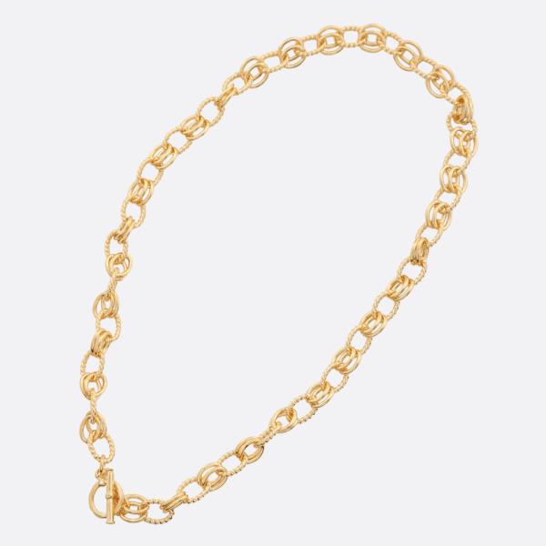 SODAJO CIRCLE LINK TOGGLE CLASP GOLD DIPPED NECKLACE