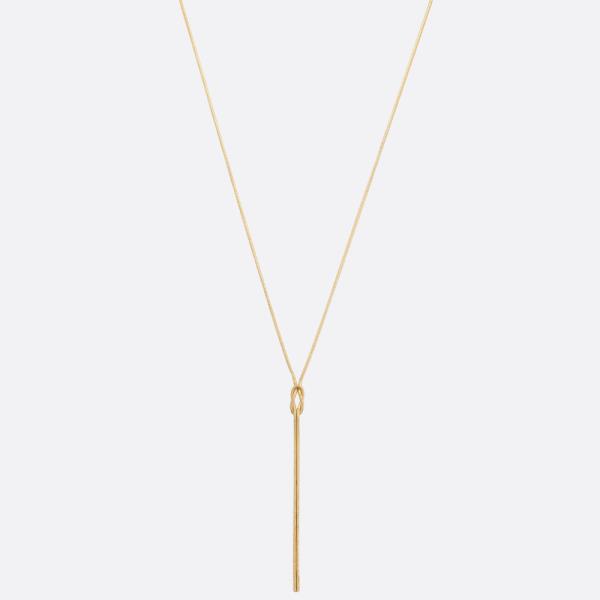 SODAJO LONG METAL BAR KNOT GOLD DIPPED NECKLACE