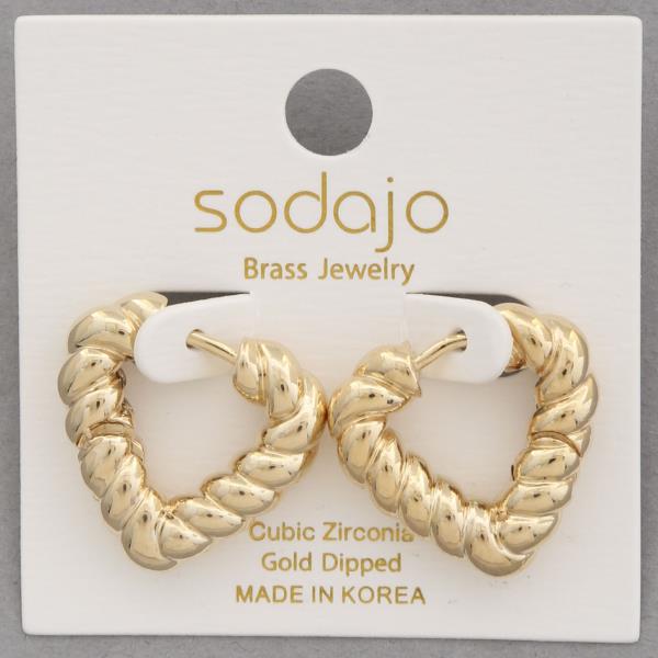 SODAJO HEART SHAPE GOLD DIPPED EARRING