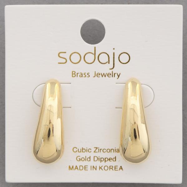 SODAJO LONG TEARDROP GOLD DIPPED EARRING