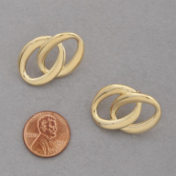 SODAJO OVAL LINK GOLD DIPPED EARRING