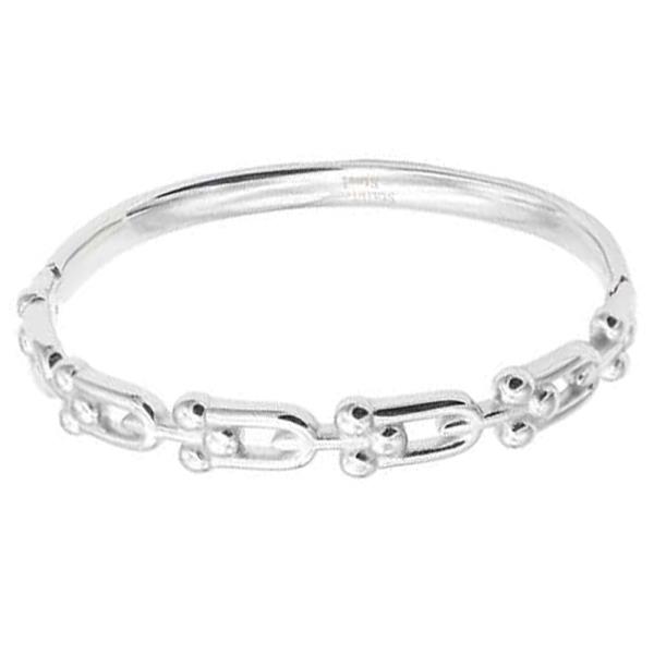 U HINGED STAINLESS STEEL BANGLE BRACELET