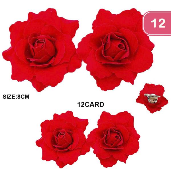 ROSE FLOWER HAIR PIN (12 UNITS)