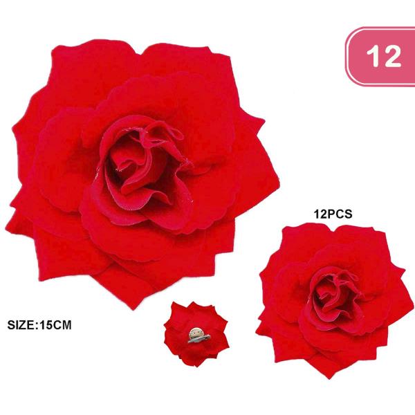 ROSE FLOWER HAIR PIN (12 UNITS)