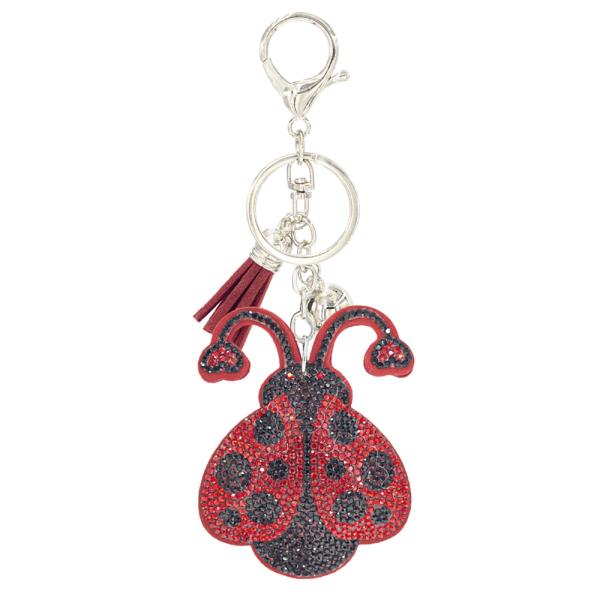 RHINESTONE RED LADYBUG KEYCHAIN