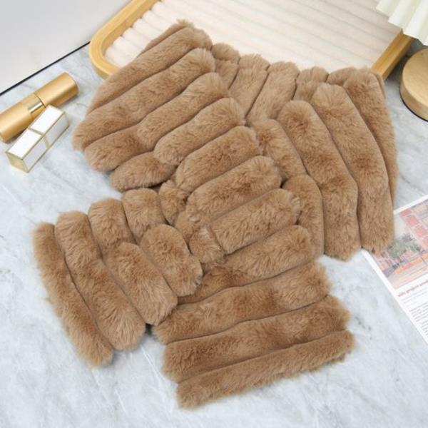 FAUX FUR STOLE PULL THROUGH SCARF (12 UNITS)