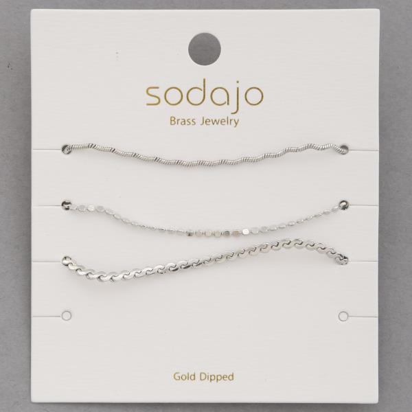 SODAJO WAVY ASSORTED GOLD DIPPED BRACELET SET