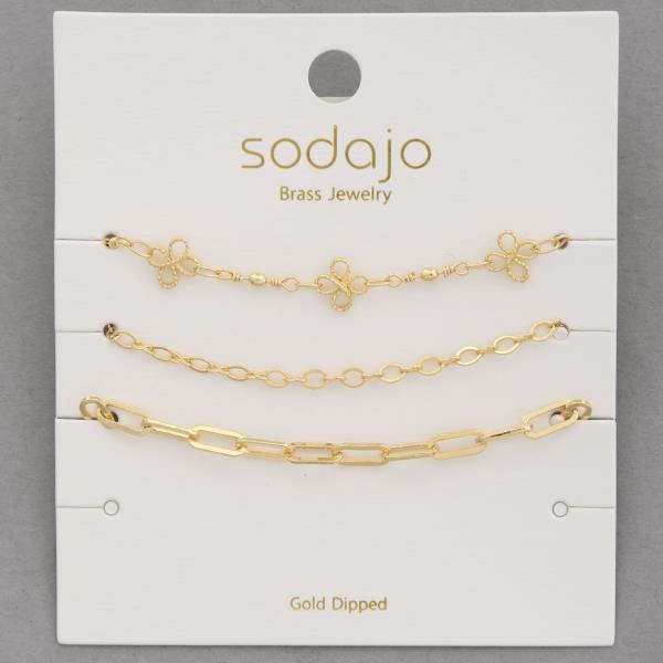 SODAJO ASSORTED GOLD DIPPED BRACELET SET