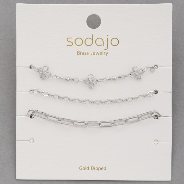 SODAJO ASSORTED GOLD DIPPED BRACELET SET