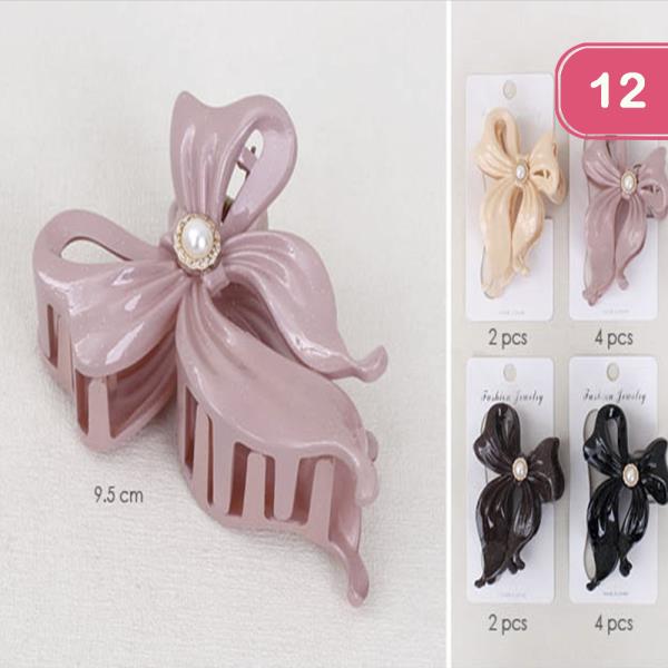 RIBBON HAIR CLAW JAW CLIP (12 UNITS)