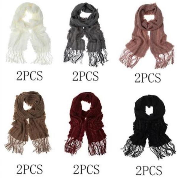 (ONLINE ONLY) SOFT KNIT FRINGED OBLONG SCARF (12 UNITS)