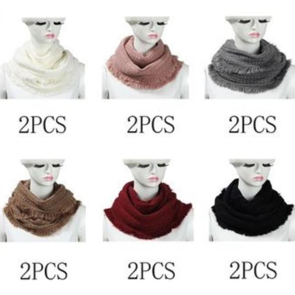 (ONLINE ONLY) SOFT KNIT FRAYED EDGE INFINITY O SCARF (12 UNITS)