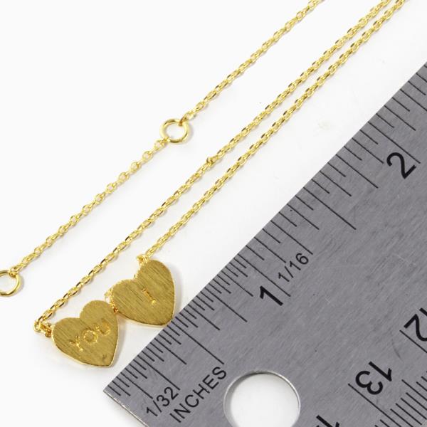 GOLD DIPPED HEART I LOVE YOU PENDANT NECKLACE