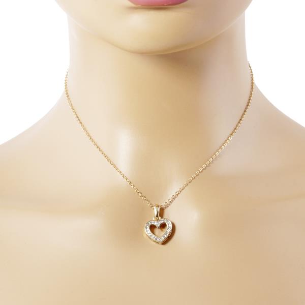 RHINESTONE HEART PENDANT NECKLACE