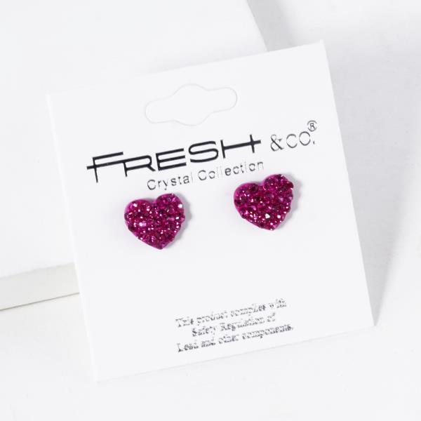 RHINESTONE HEART STUD EARRING