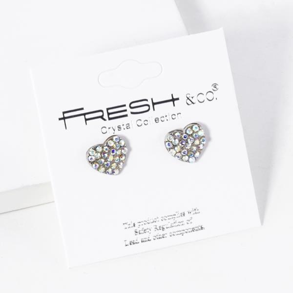 RHINESTONE HEART STUD EARRING