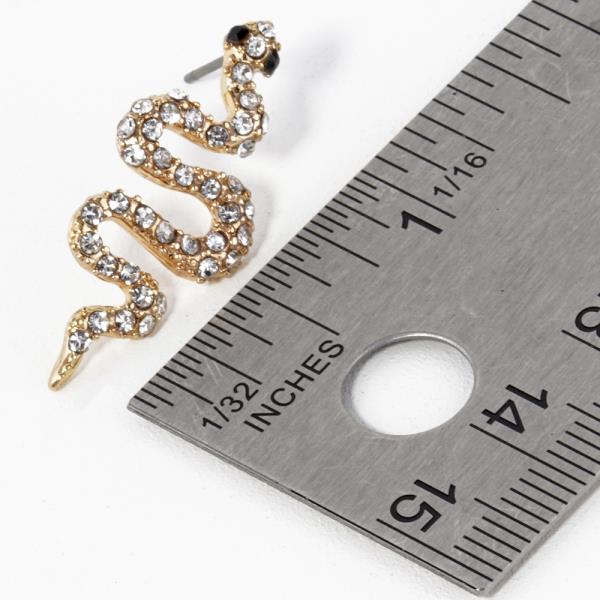 RHINESTONE SNAKE POST EARRING